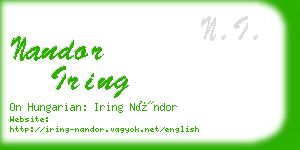 nandor iring business card